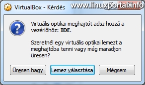 VirtualBox - Virtuális gép beállítások - Tároló - Kérdés