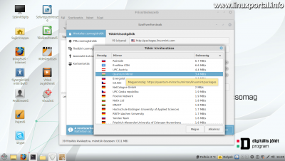 Digitális Jólét Szoftver Alapcsomag - Frissítéskezelő - Tükörszerver kiválasztása