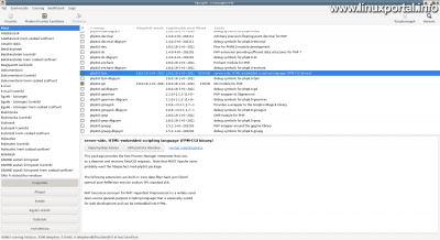 Synaptic package manager on a Debian system and LXQT desktop environment