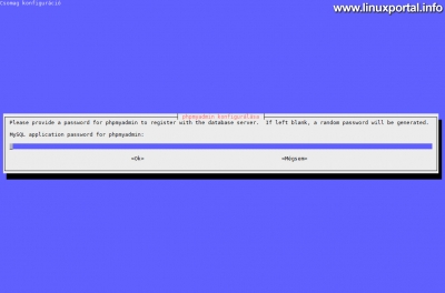 phpMyAdmin konfiguráció - Alkalmazás jelszó