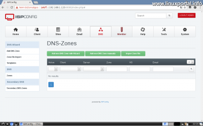 Webfiók létrehozása az ISPConfig rendszerben - DNS beállítások