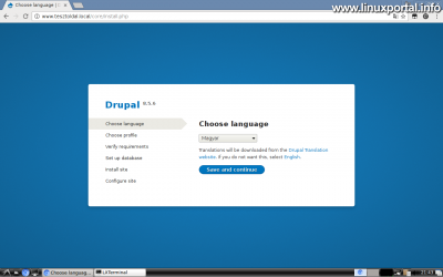 Install Drupal 8 - Select Language