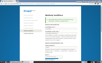 Installing Drupal 8 - Site Setup (top of panel)