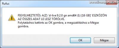 Bootolható pendrive készítése - Rufus 3.3 - Figyelmeztető panel