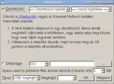 UNetbootin - Main Window