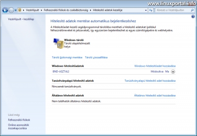 Windows - Credential Manager window