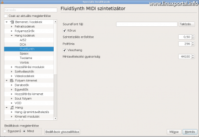 VLC Media Player - Preferences - Input / Codecs - Audio Codecs - FluidSynth