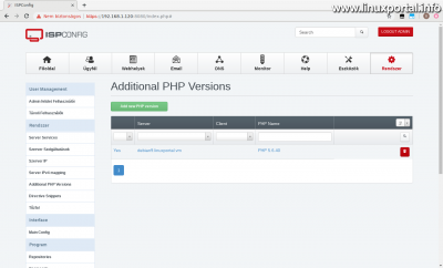 ISPConfig3 Control Panel - Additional PHP Versions - Finished version