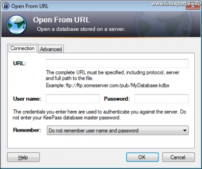 KeePass - Adatbázis megnyitása URL címről Windows rendszeren
