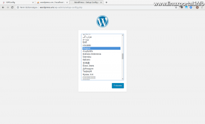 WordPress Installation - Select Language