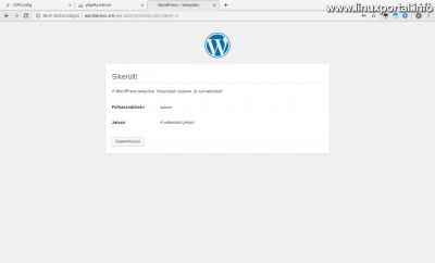 WordPress Installation - Successful installation