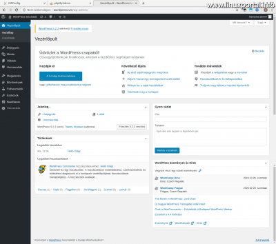 WordPress - Vezérlőpult