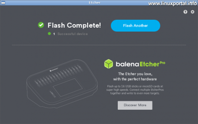 balena Etcher 1.5 - Successful operation