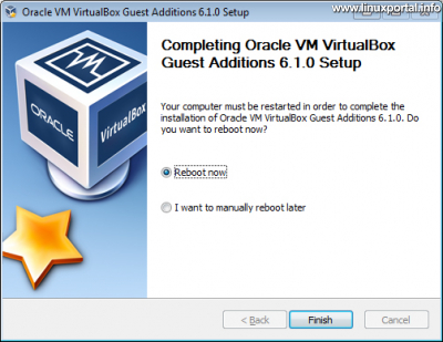 Install VirtualBox - Guest Additions on Windows Guest - Restart