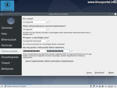 Debian 10 (Buster) Calamares Installer - Users