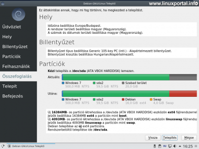 Debian 10 (Buster) Calamares telepítő - Összefoglalás