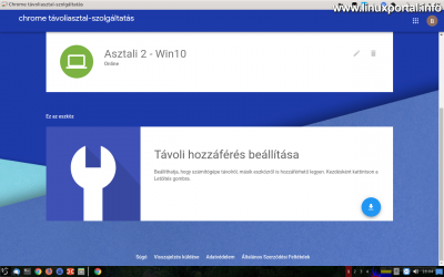 Chrome Remote Desktop - Chrome bővítmény indítása