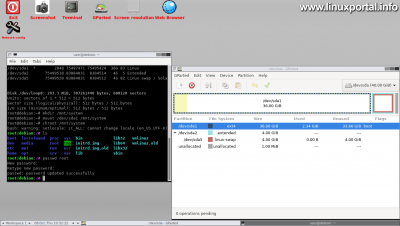 GParted Live - Change root password