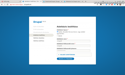 Installing Drupal 9 - Configuring a Database