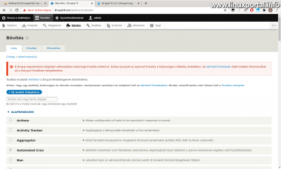 Drupal 9 base system upgrade warning
