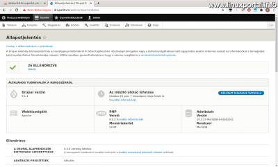 Drupal 9 Status Report - The page is up to date and error free