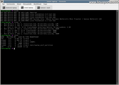 List of USB and block devices after turning off the external HDD