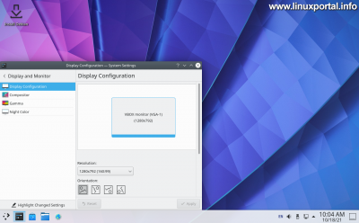 Debian 11 (Bullseye) Installing KDE Plasma Live - Screen resolution set