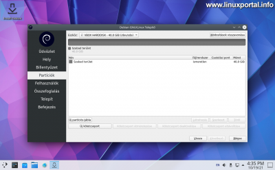 Debian 11 (Bullseye) KDE Plasma Calamares Installer - Partitioning - Free Space