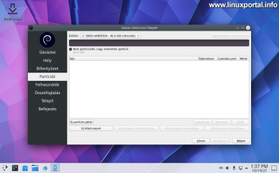 Debian 11 (Bullseye) KDE Plasma Calamares Installer - Partitioning - Empty List