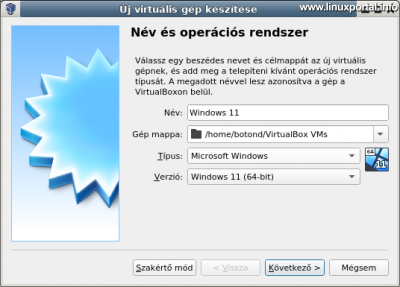 New Virtual Machine - Name and Operating System
