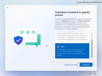 Windows 11 telepítése - Engedélykérések - Szabadkézi műveletek és gépelés javítása