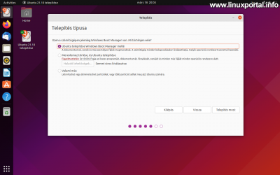 Installing Ubuntu 21.10 (Impish Indri) - Type of installation