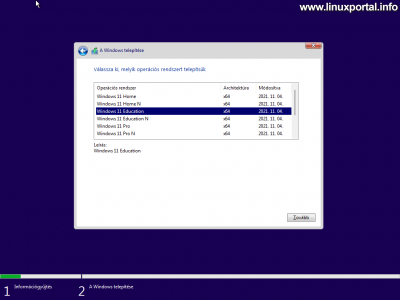 VirtualBox - Windows 11 Installation - Operating System Selection