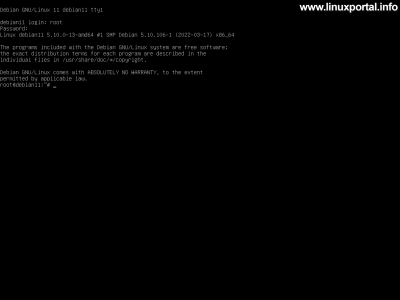 Debian 11 (Bullseye) Base System - Root Login
