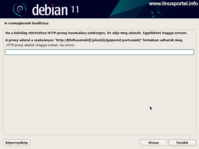 Installing Debian 11 (Bullseye) - Configuring the Package Manager - Configuring a Proxy
