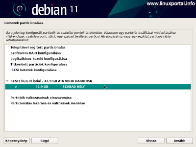 Installing Debian 11 (Bullseye) - Partitioning - Creating the First Partition