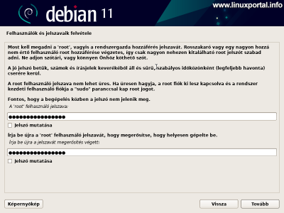 Installing Debian 11 (Bullseye) - Setting the Root Password