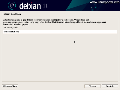 Installing Debian 11 (Bullseye) - Setting up a domain name