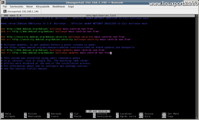 Debian 11 (Bullseye) - Az APT forráslista beállítása