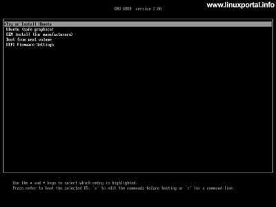 Installing Ubuntu 22.04 LTS (Jammy Jellyfish) - Boot Menu