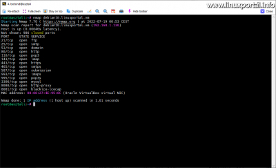 Using the nmap command - Basic TCP port scanning - Port 22 is gone