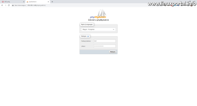 phpMyAdmin - Belépés