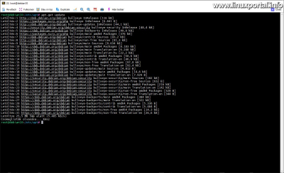 The output of the apt-get update command