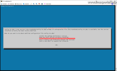 Package configuration: roundcube-core