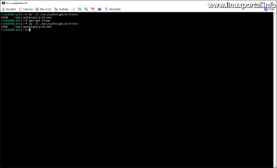 Debian csomaggyorsítótár ürítése és a felszabadult hely ellenőrzése