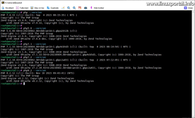 A különböző PHP verziók parancssori használata
