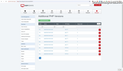 ISPConfig - PHP verziók listája - Frissítve