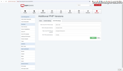 ISPConfig - Új PHP verzió létrehozása - PHP-FPM Settings fül - Kitöltve