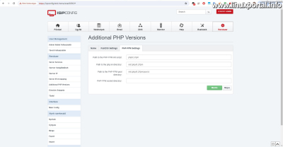 ISPConfig - Új PHP verzió létrehozása - PHP-FPM Settings fül
