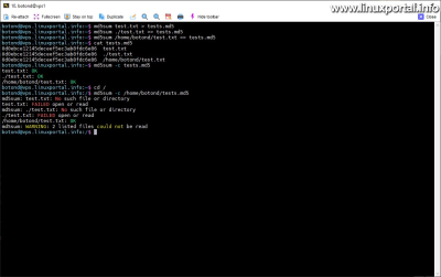 Running the md5sum command from a different directory